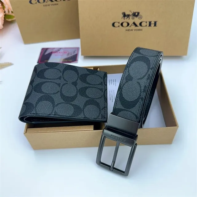 Coach Signature Belt & Wallet Set