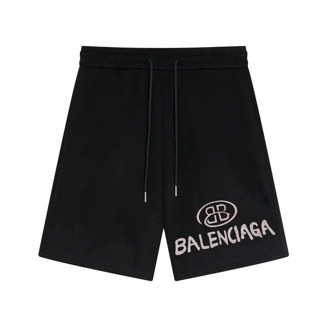 Balenciaga Logo Shorts Black with Pink Logo