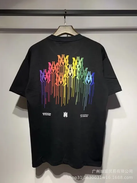 Amiri Graphic Tee Rainbow Drip Logo