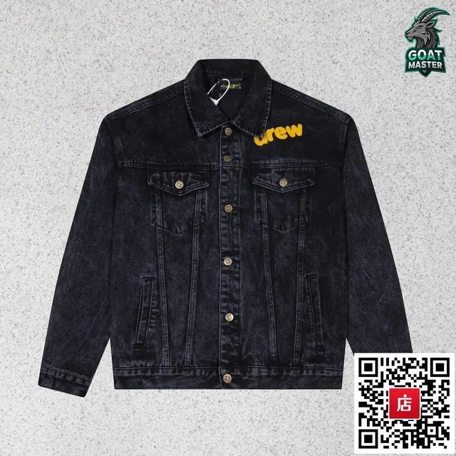 Drew House Denim Jacket Yellow Logo