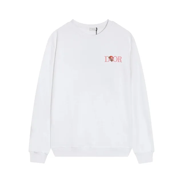 Dior Crewneck Sweatshirt Rose-Embroidered Logo