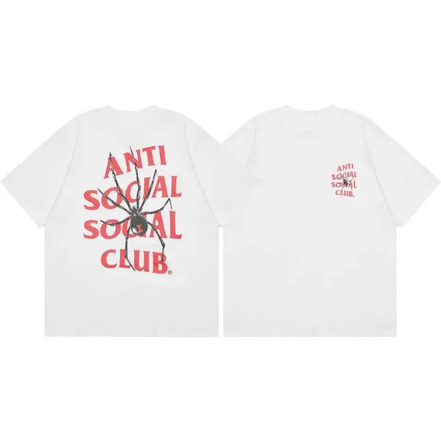 Anti Social Social Club Spider Logo Tee White with Red Print