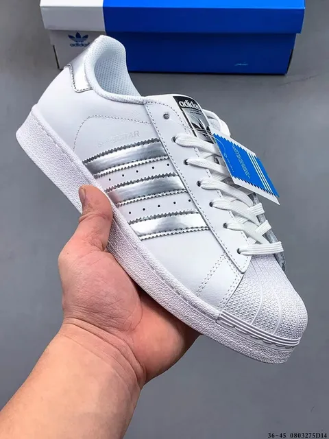 Adidas Superstar Metallic Silver Stripes