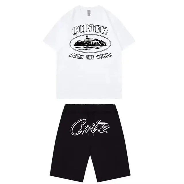 T-Shirt and Shorts Set Corteiz Logo Print