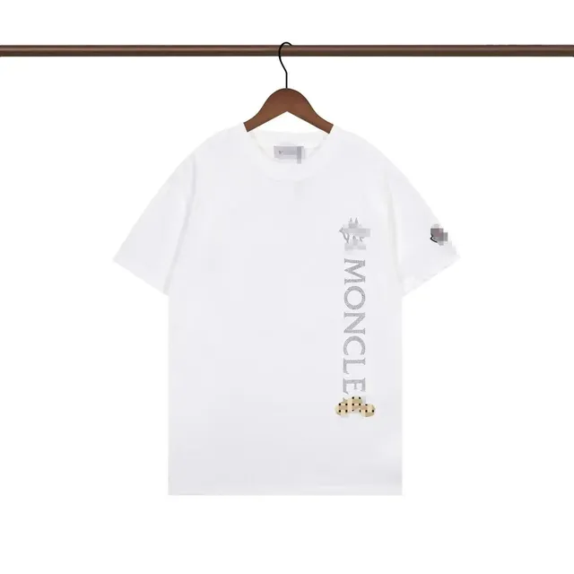 Moncler Graphic T-Shirt Vertical Logo with Checkered Appliqué