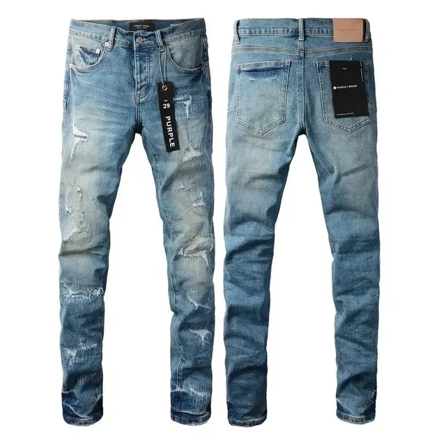 Distressed Slim Fit Jeans Purple Brand