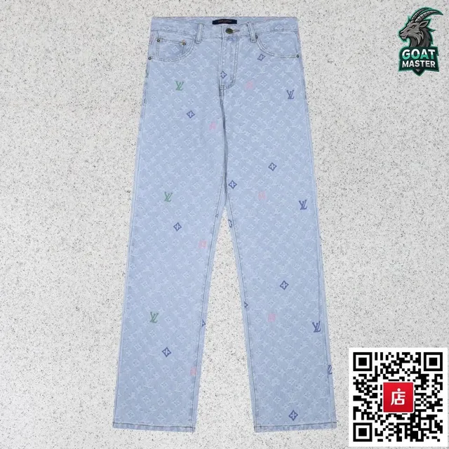 Louis Vuitton Monogram Denim Jeans Multi-Color LV Print