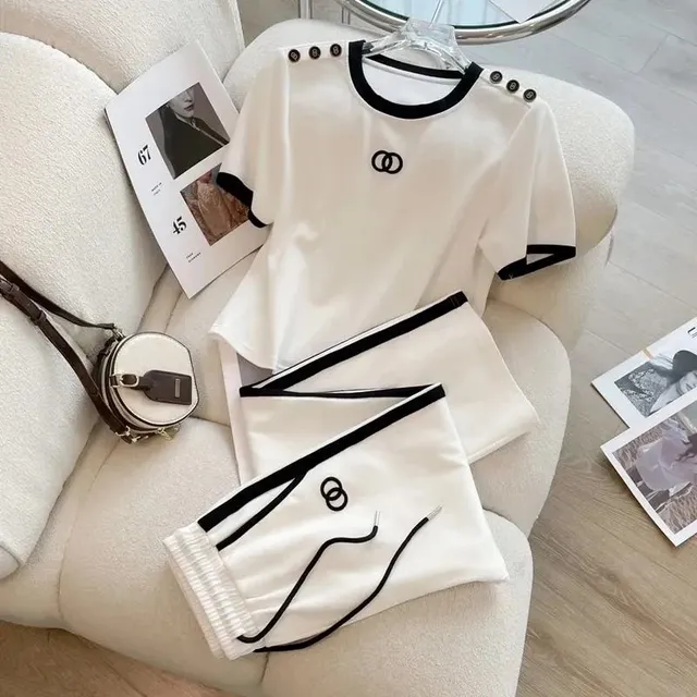 Chanel Two-Piece Set CC Logo Trim