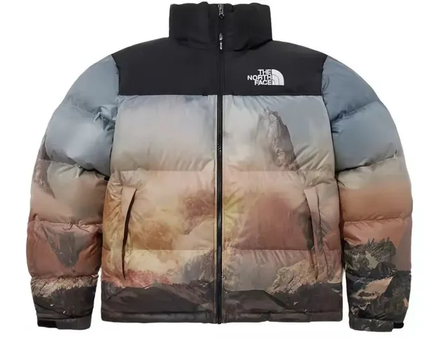 The North Face Nuptse Jacket Mountain Print
