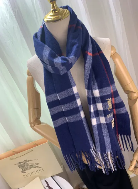 Burberry Classic Check Scarf Navy Tartan