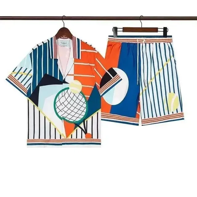 Casablanca Tennis Club Set Striped Tennis Graphic