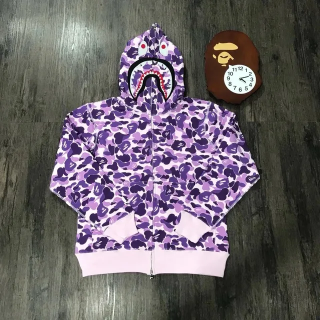 BAPE Shark Hoodie Purple Camo