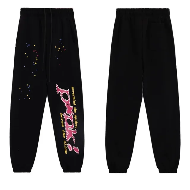 Sp5der Joggers Star Print with Rhinestone Logo