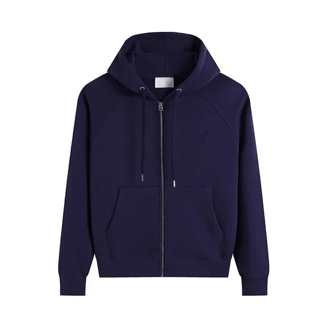 Maison Margiela Zip-Up Hoodie Solid Navy