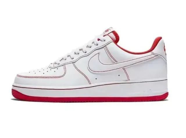 Nike Air Force 1 Low White Red Stitch