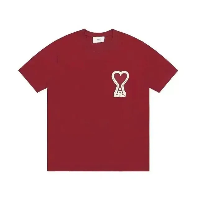 AMI Paris Heart Logo T-Shirt Embroidered Heart A