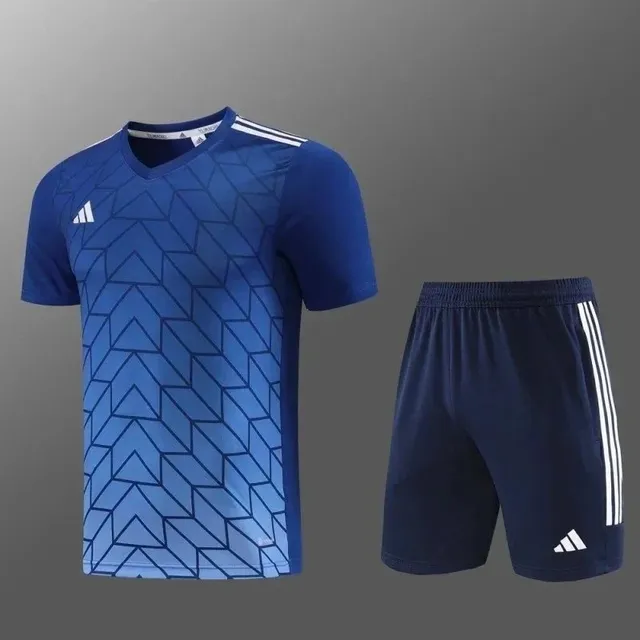 Adidas Training Jersey and Shorts Set Geometric Print