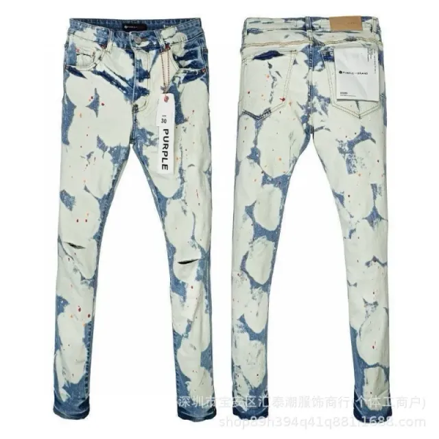 Purple Brand Slim Fit Jeans Bleach Splatter