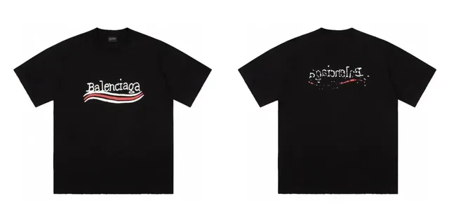 Balenciaga Logo T-Shirt Distressed Logo