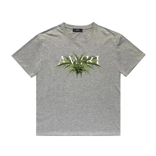 Amiri Cannabis Logo Tee Cannabis Leaf Print