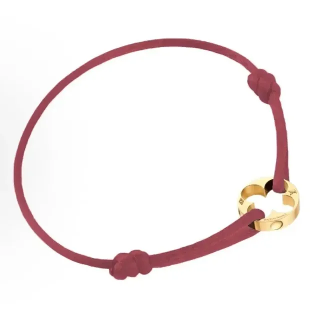 Louis Vuitton Chain Bracelet Cerise Cord with Gold-Tone Clasp