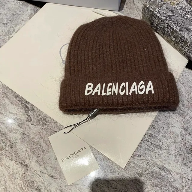 Balenciaga Knit Beanie Logo Embroidered