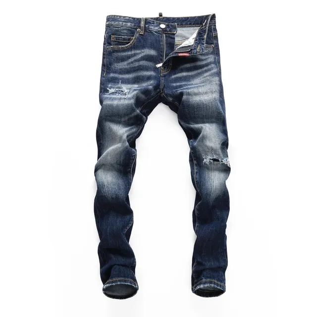 Dsquared2 Distressed Slim Fit Jeans Worn Blue