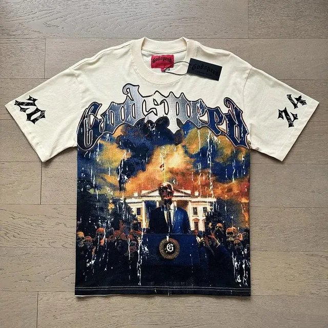 Godspeed Graphic Tee White House Skull Print