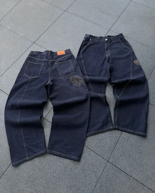 Relaxed Fit Jeans Embroidered Logo