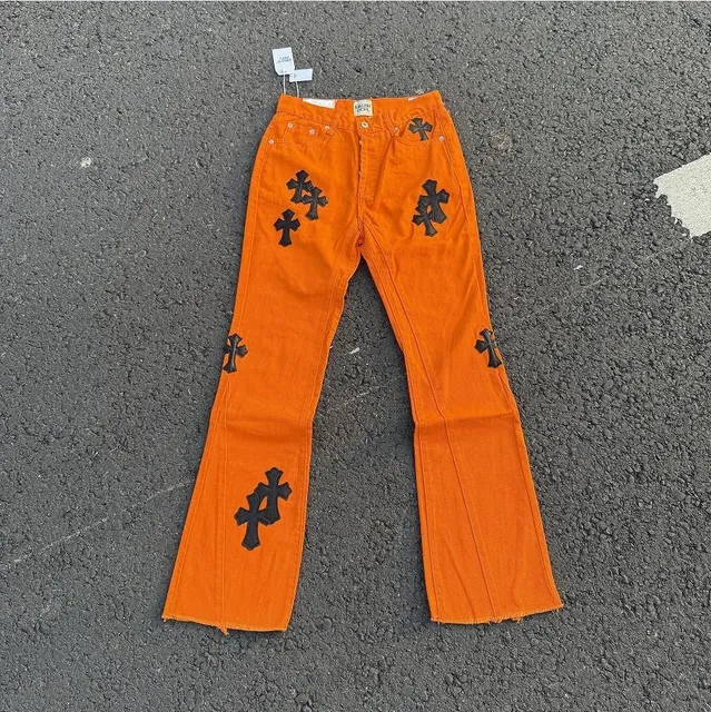 Chrome Hearts Corduroy Jeans Cross Embroidery