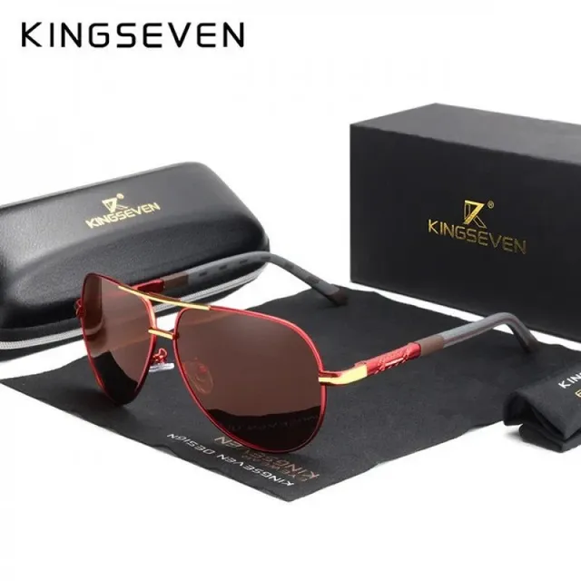 Kingseven Aviator Sunglasses Metal Frame with Gradient Lens
