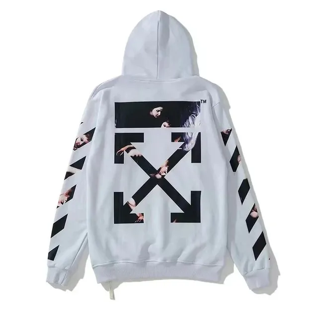 Off-White Zip-Up Hoodie Diagonal Arrow Print