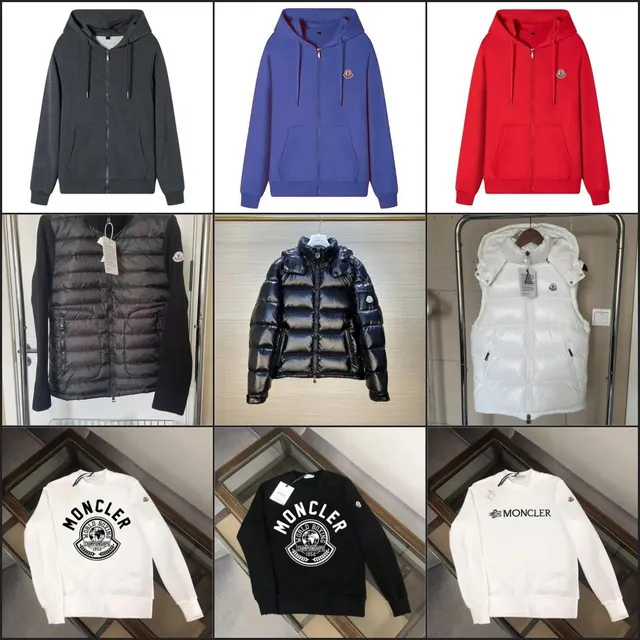 Moncler Zip-Up Hoodie Logo Embroidered