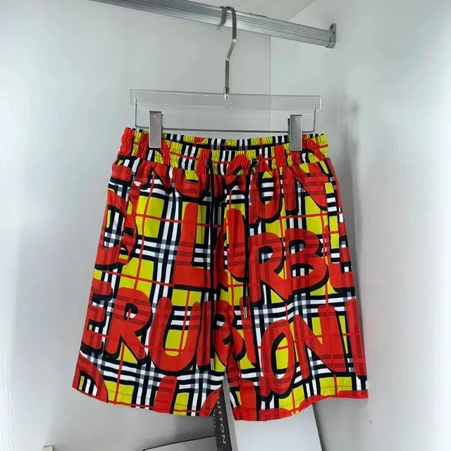 Burberry Logo Print Shorts Checkered Grid