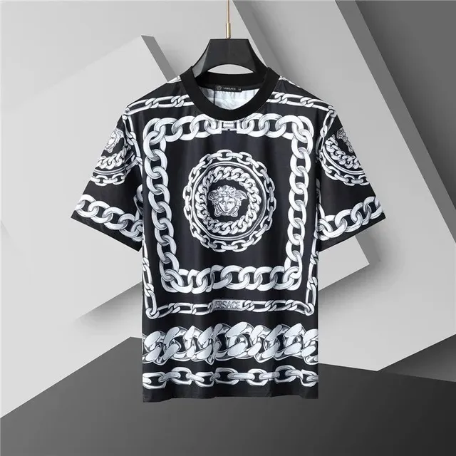 Versace Chain Print T-Shirt Medusa Chain