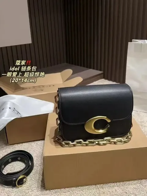 Coach Chain Strap Bag Gold C-Logo