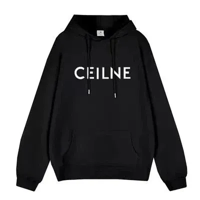 Celine Logo Hoodie White Logo