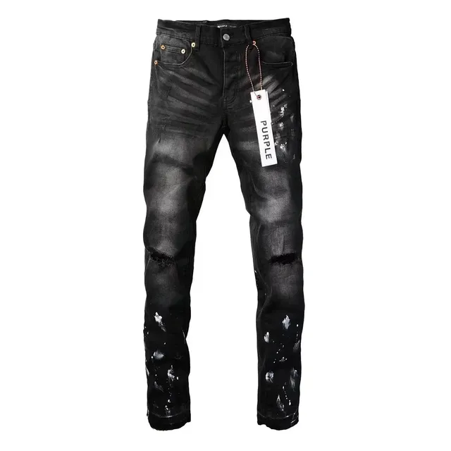 Purple Brand Distressed Jeans Paint Splatter