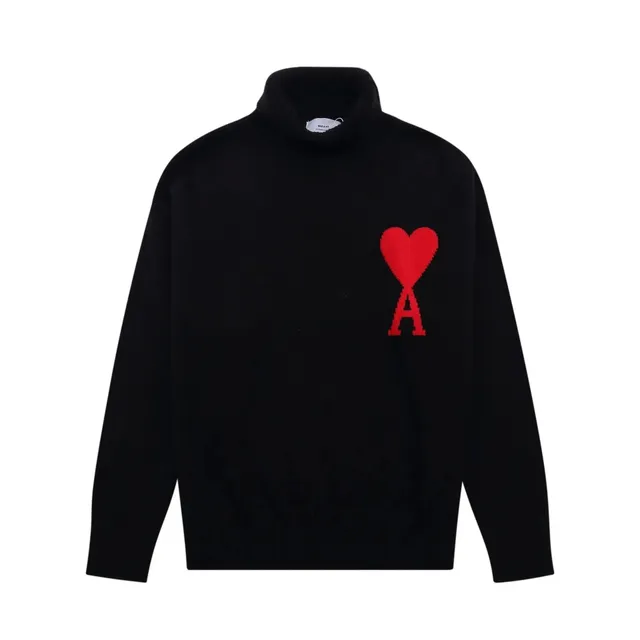 AMI Paris Turtleneck Sweater Heart Logo