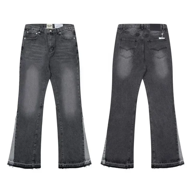 Flared Jeans Distressed Grey Wash