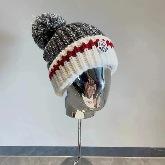 Moncler Knit Beanie Multi-Color Pom-Pom