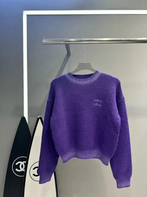 Miu Miu Knit Sweater Embroidered Logo