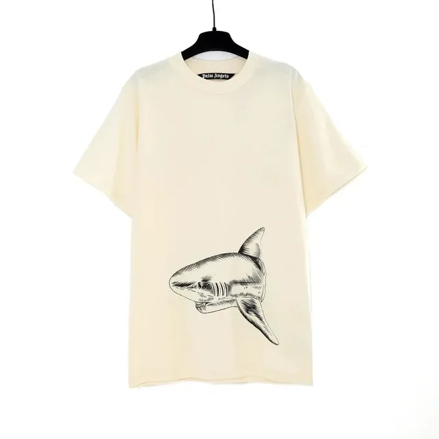 Palm Angels Shark Graphic Tee Shark Print