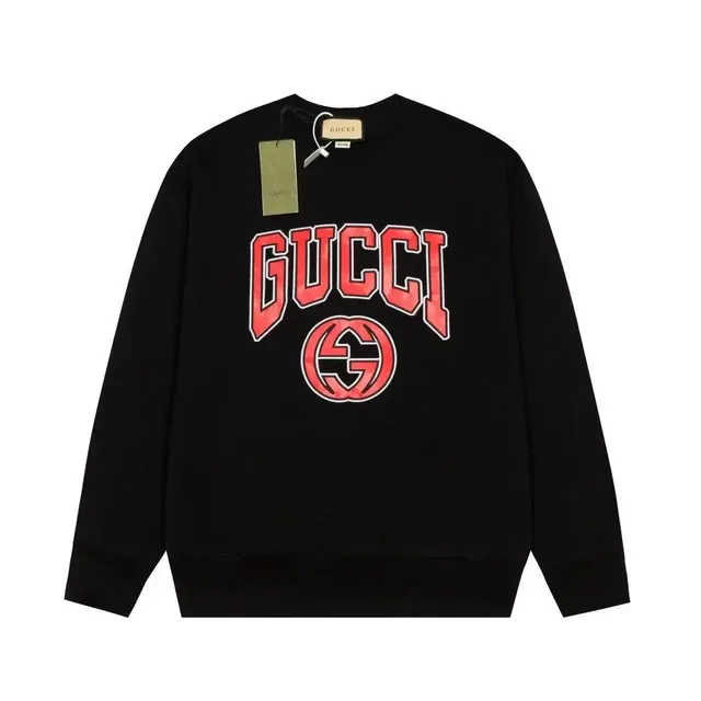 Gucci Cotton Sweatshirt Red Logo Print