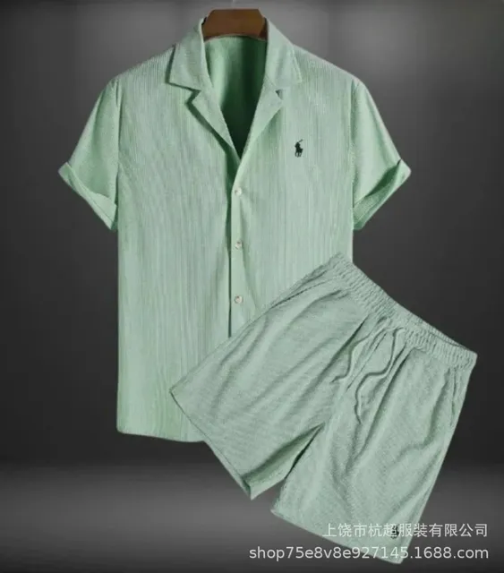 Polo Ralph Lauren Polo Shirt and Shorts Set Mint Green Striped