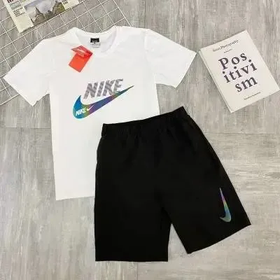 Nike T-Shirt and Shorts Set Swoosh Gradient Logo