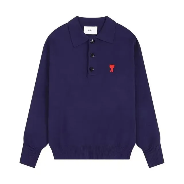 AMI Paris Polo Sweater Heart Logo