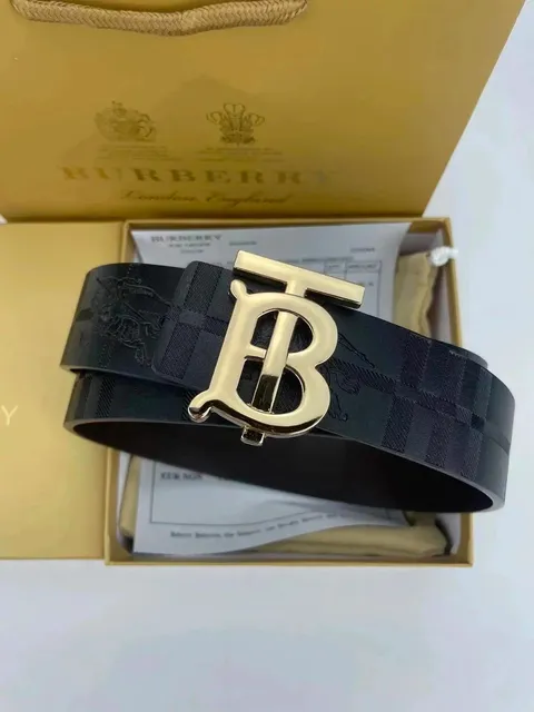 Burberry TB Logo Belt Checkered Print