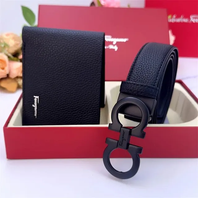 Ferragamo Gancini Belt and Wallet Set