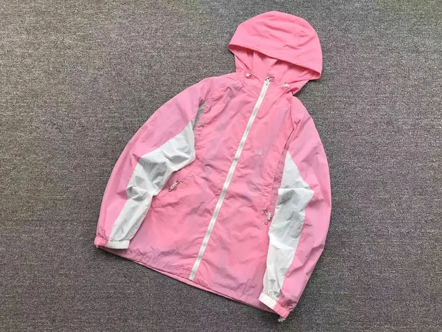The North Face Windbreaker Jacket Pink and White Panel